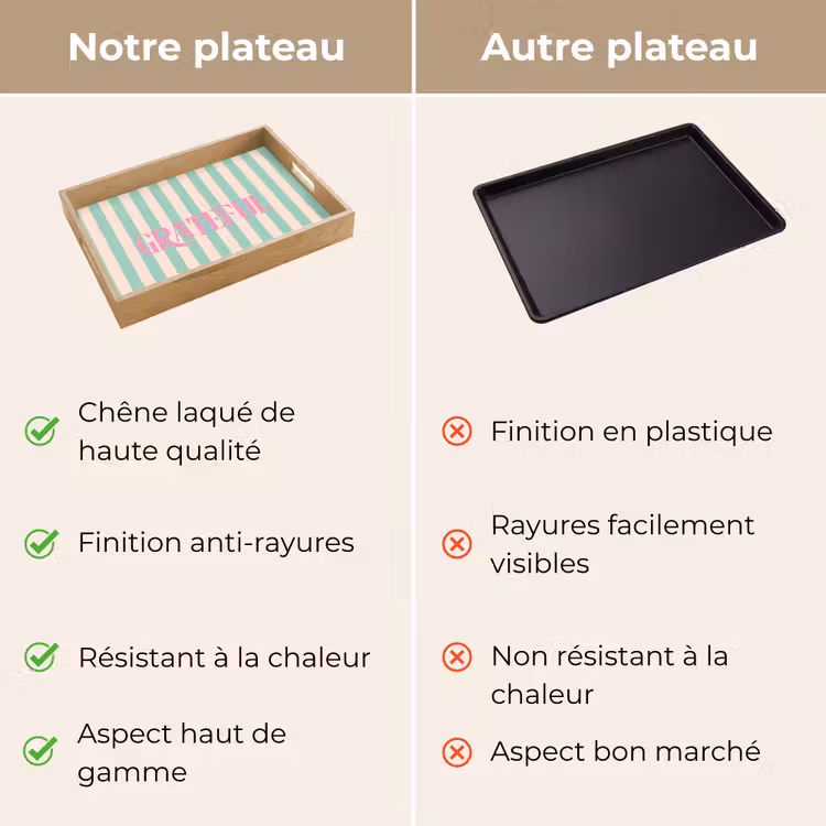Plateau - Rose - Vert - Rayures - Grateful — 3