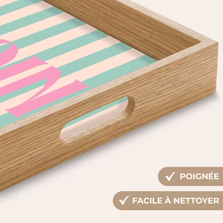 Plateau - Rose - Vert - Rayures - Moin — 5