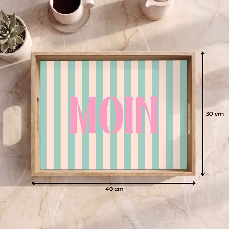 Plateau - Rose - Vert - Rayures - Moin — 9