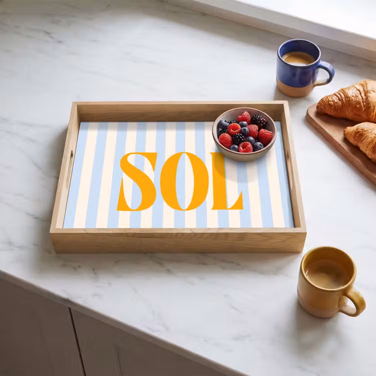 Plateau - Orange - Bleu - Rayures - Sol — 4