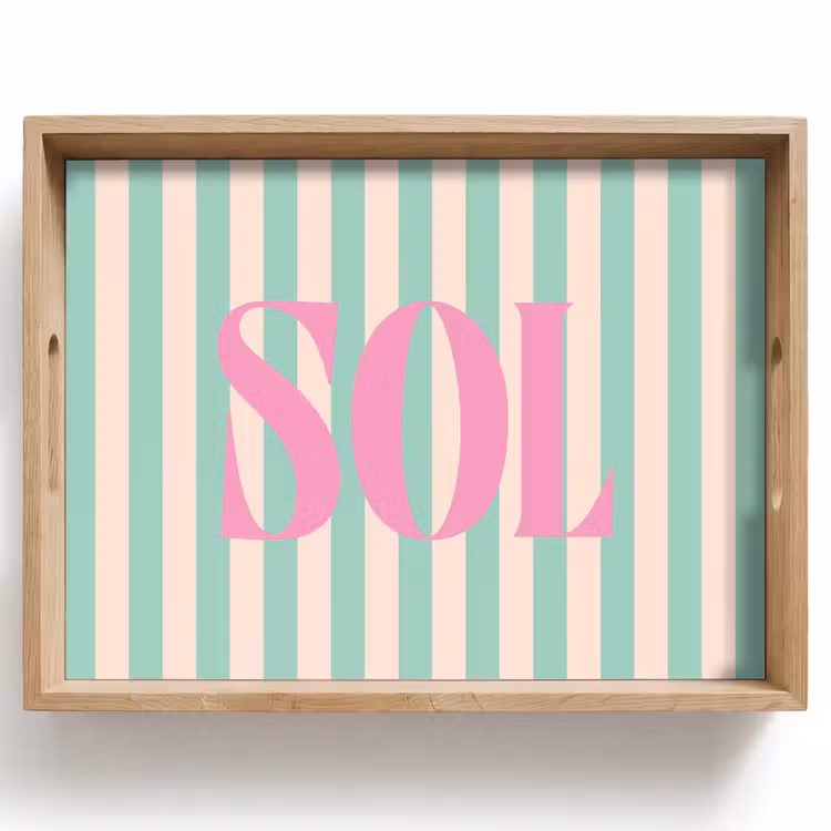 Plateau - Rose - Vert - Rayures - Sol — 1