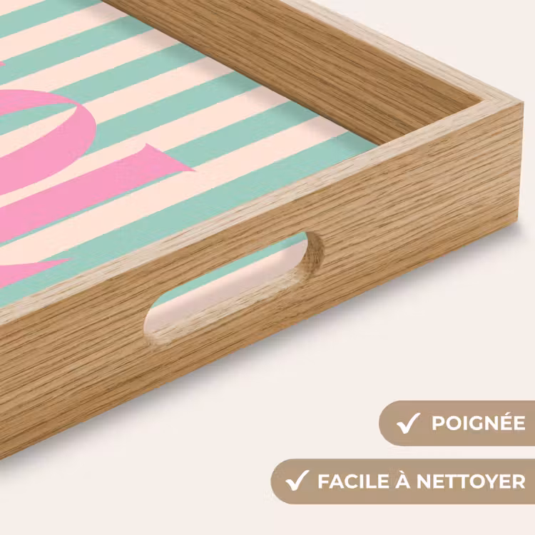 Plateau - Rose - Vert - Rayures - Sol — 5