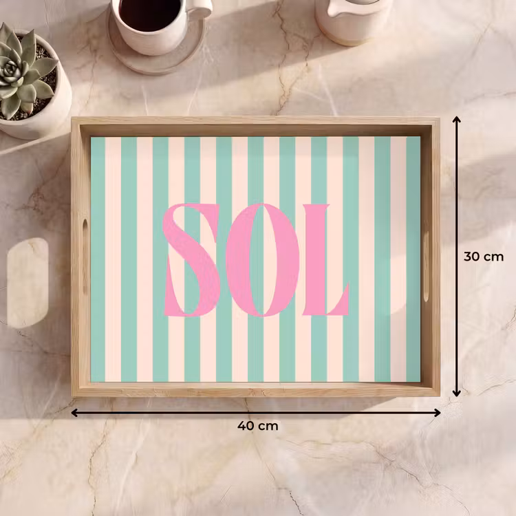 Plateau - Rose - Vert - Rayures - Sol — 9