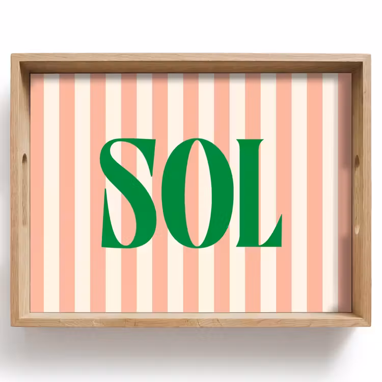 Plateau - Rose pâle - Vert - Rayures - Sol — 1