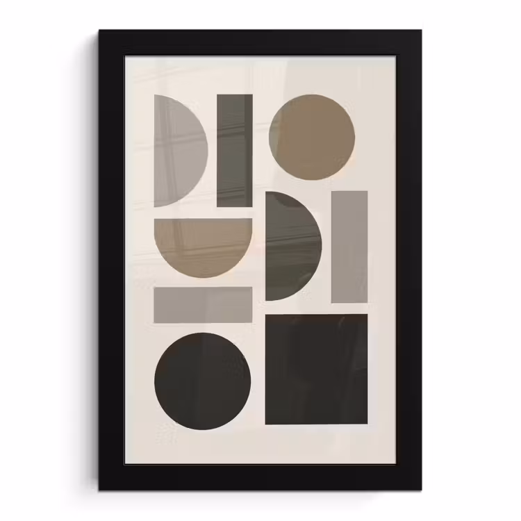Poster avec cadre - Tons naturels - Graphique - Composition verticale — 1