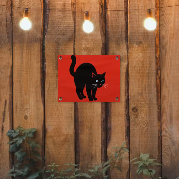 Poster d'extérieur - Chat - Noir - Queue — 2