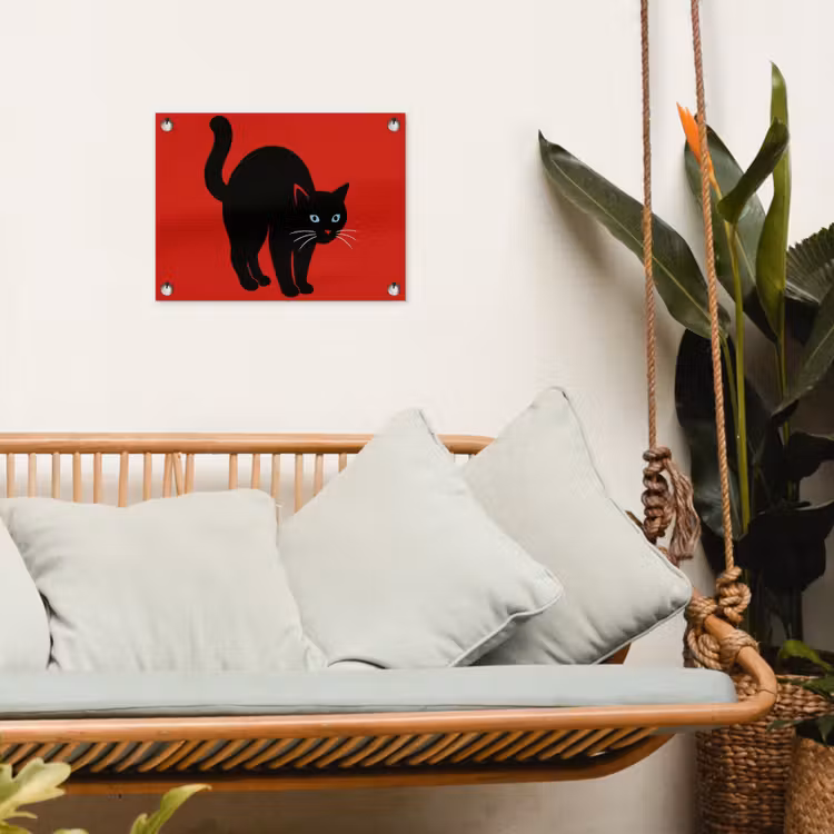 Poster d'extérieur - Chat - Noir - Queue — 5