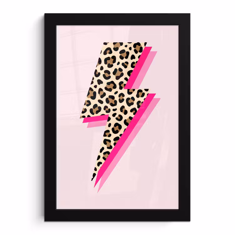 Poster avec cadre - Pois - Rose - Eclair — 1