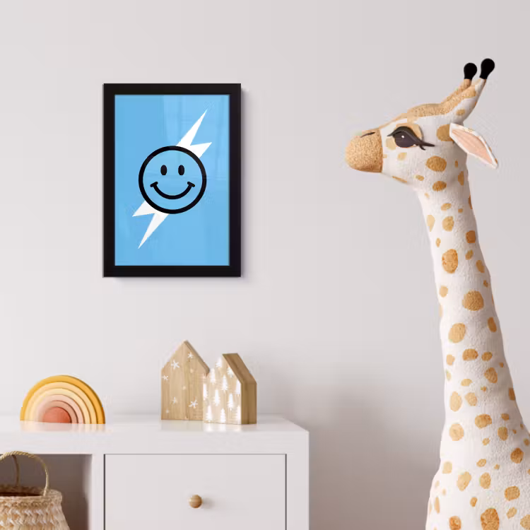 Poster avec cadre - Smiley - Bleu - Eclair — 5