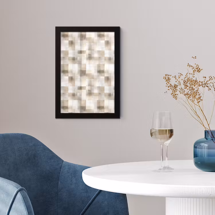Poster avec cadre - Texture - Lin - Beige — 2
