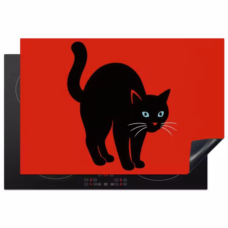 Protection plaque induction - Chat - Noir - Queue — 1
