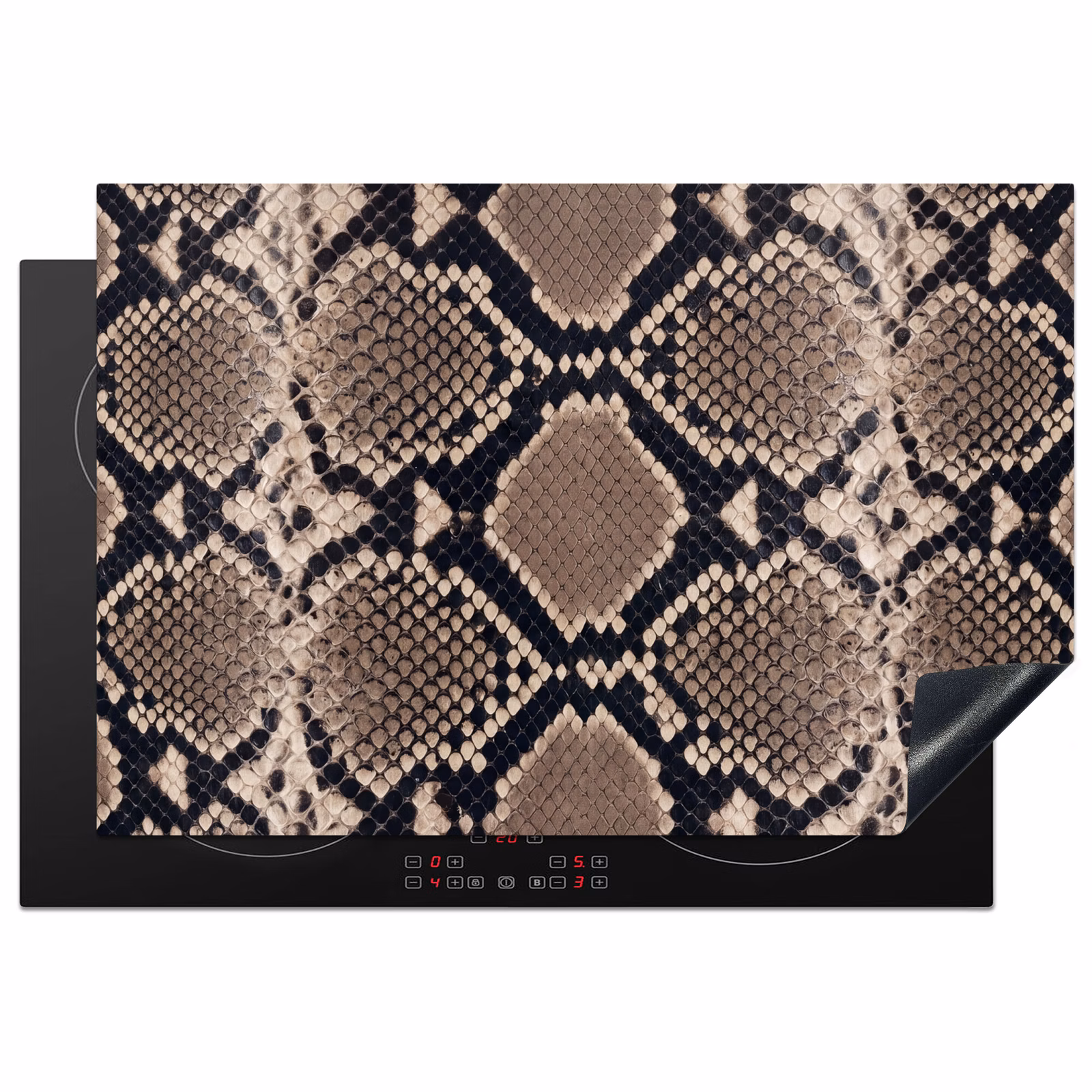 Protection plaque induction - Imprimé serpent - Python - Marron — 1