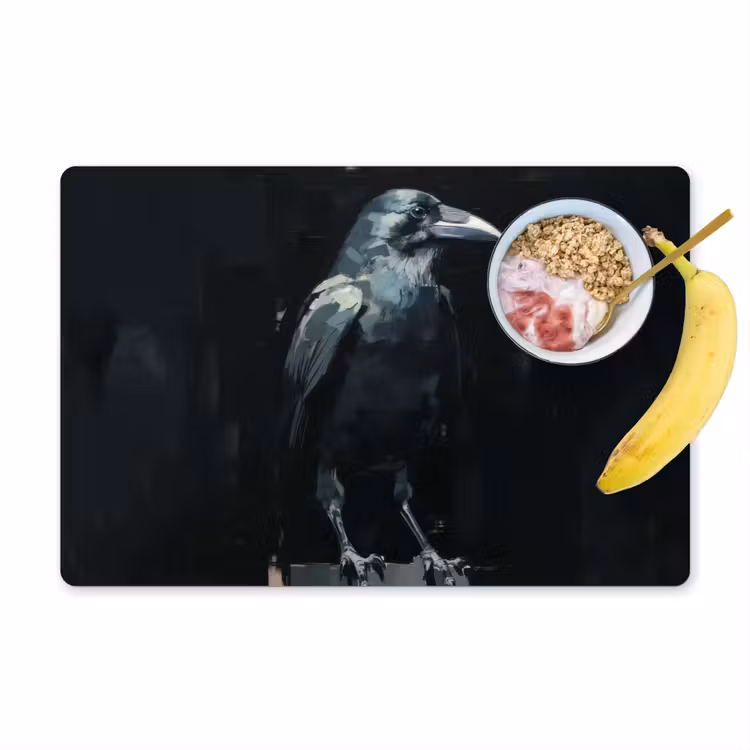 Set de table - Corbeau - Oiseaux - Noir — 1