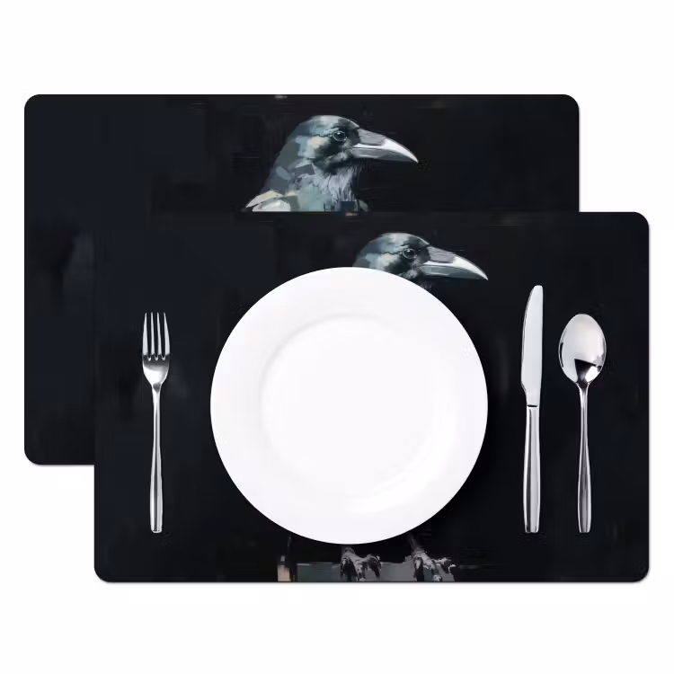 Set de table - Corbeau - Oiseaux - Noir — 2