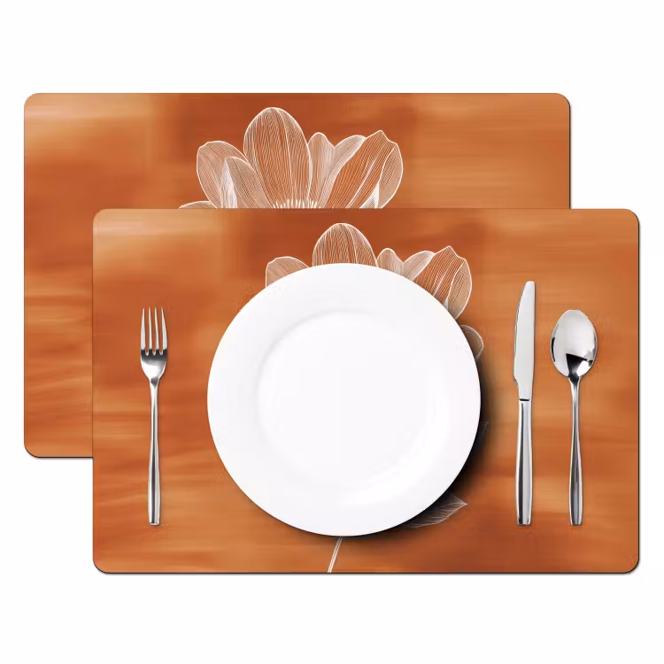 Set de table - Fleur - Minimaliste - Blanc — 2