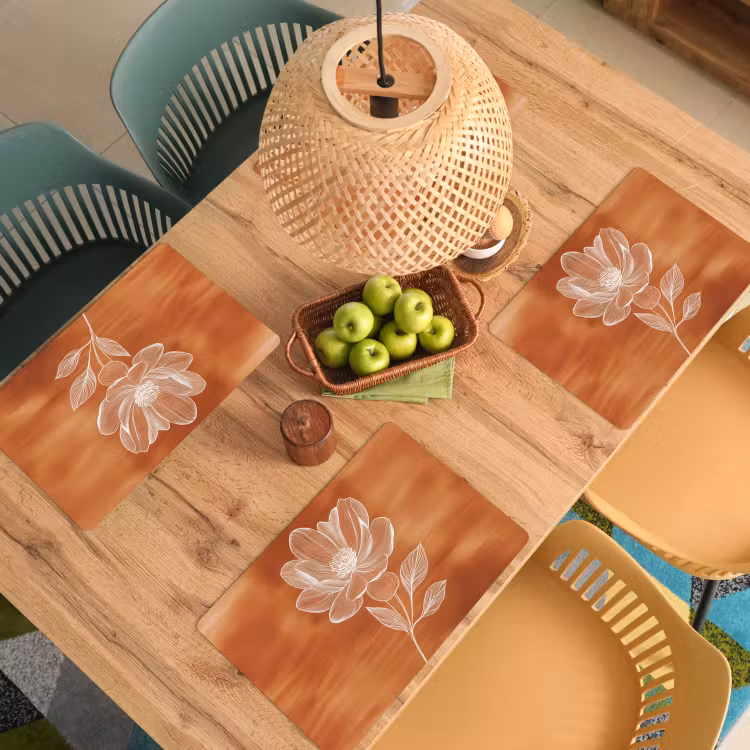 Set de table - Fleur - Minimaliste - Blanc — 4