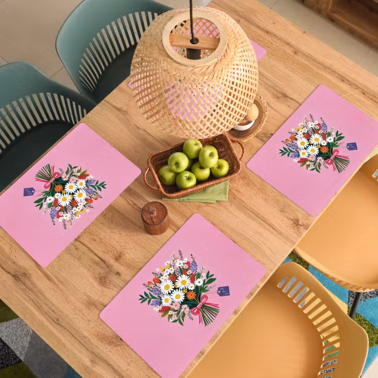 Set de table - Fleurs - Citation - Carte - Colorée — 4