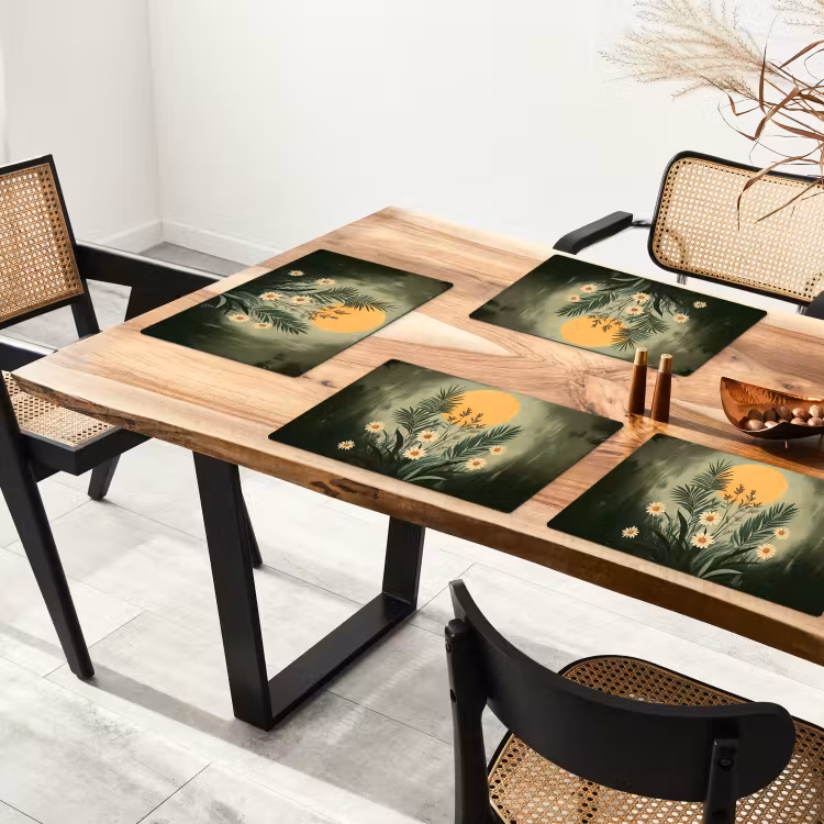 Set de table - Fleurs - Feuilles - Soleil - Vert — 3