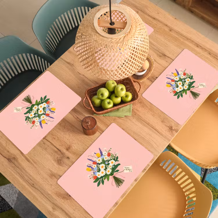 Set de table - Fleurs - Ruban - Carte — 4