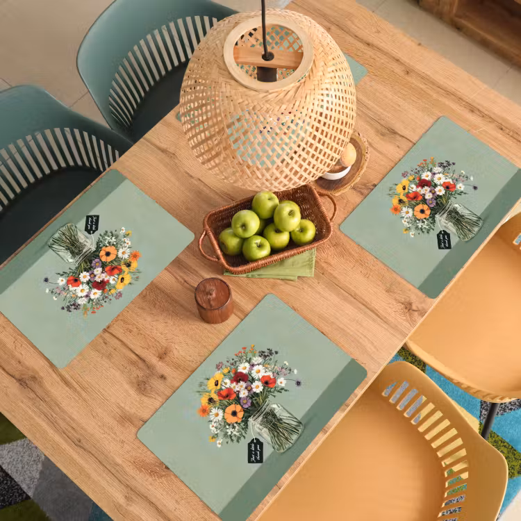 Set de table - Fleurs - Vase - Carte — 4