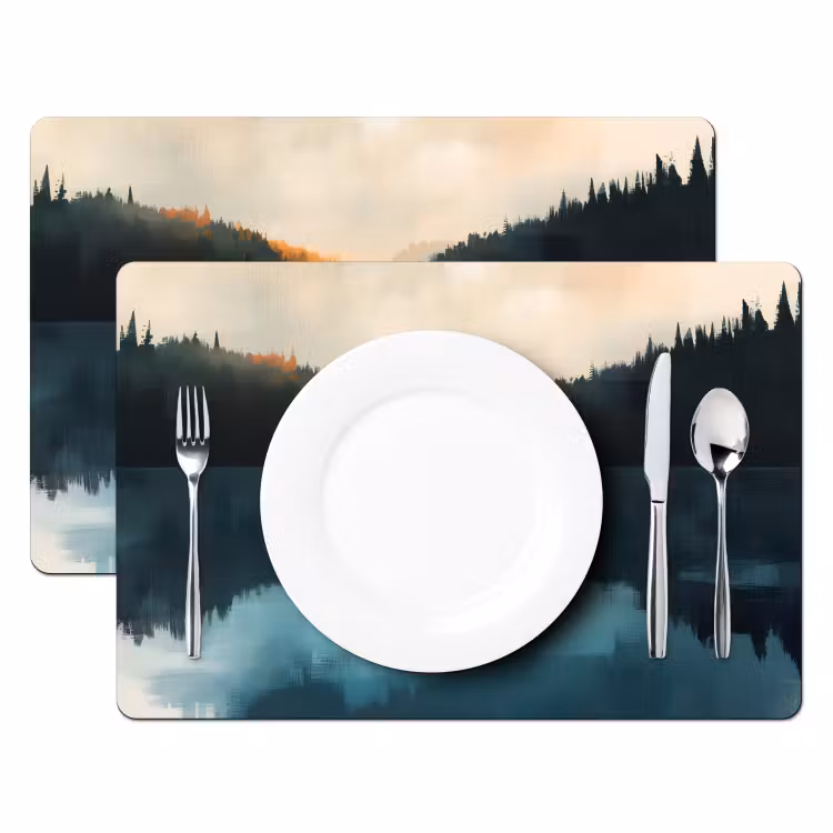 Set de table - Forêts - Lac - Canoë - Orange — 2