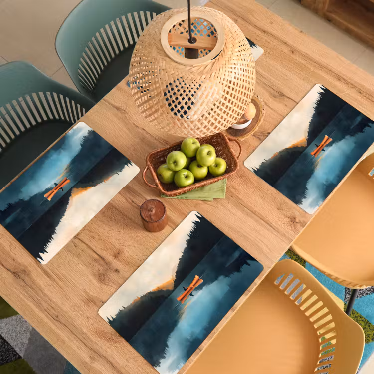 Set de table - Forêts - Lac - Canoë - Orange — 4
