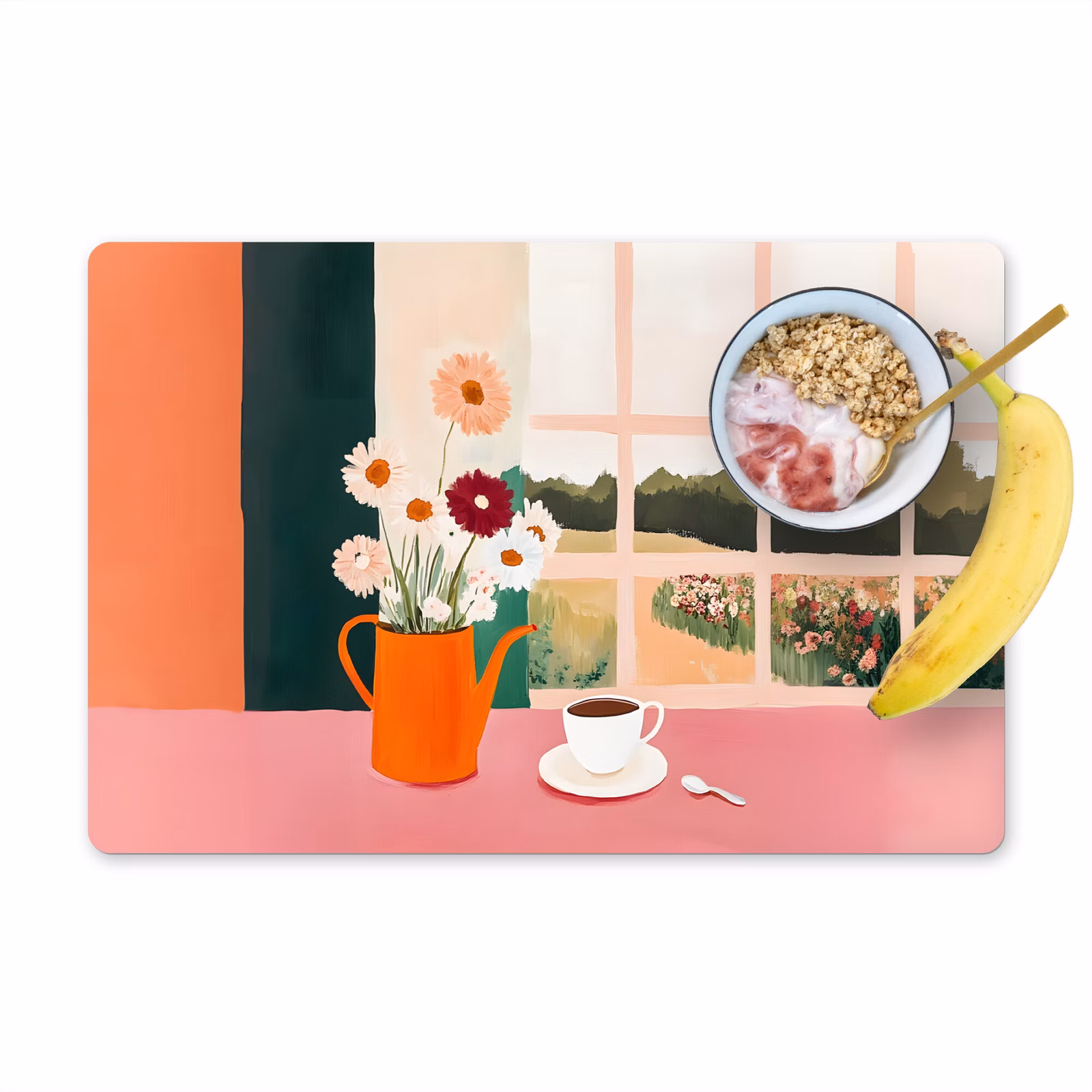 Set de table - Fleurs - Café - Fenêtre — 1