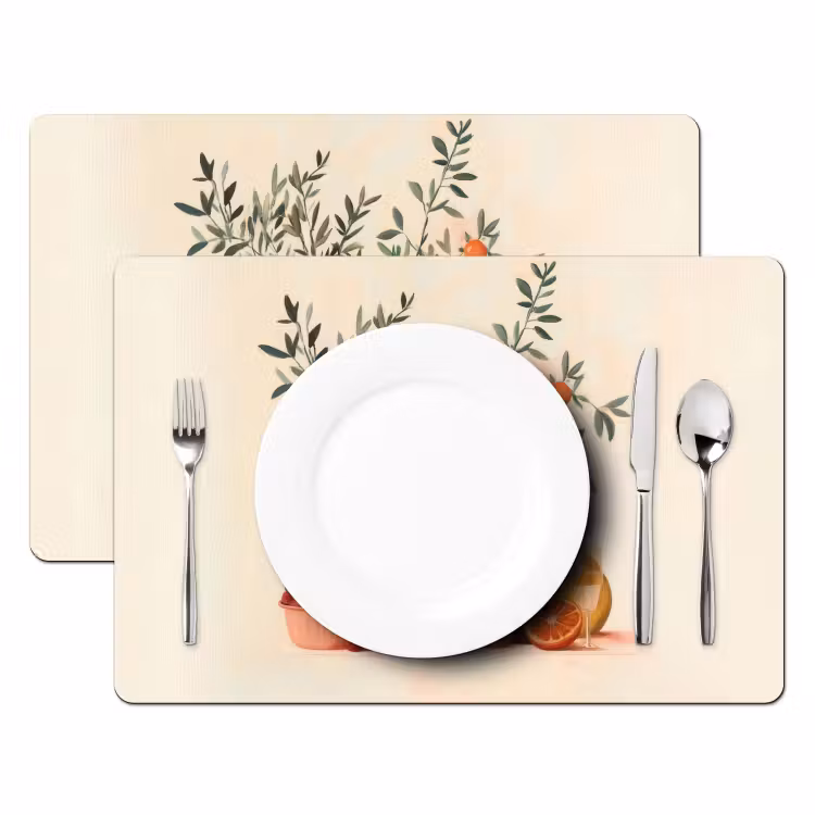 Set de table - Bouteilles de vin - Branches - Oranges — 2