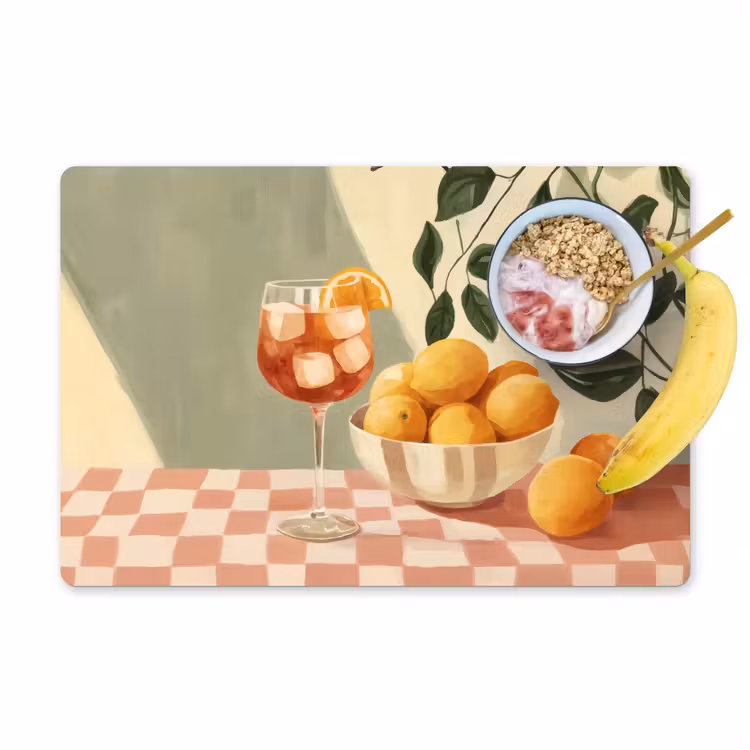 Set de table - Citrons - Verre - Nappe - Bloqué — 1
