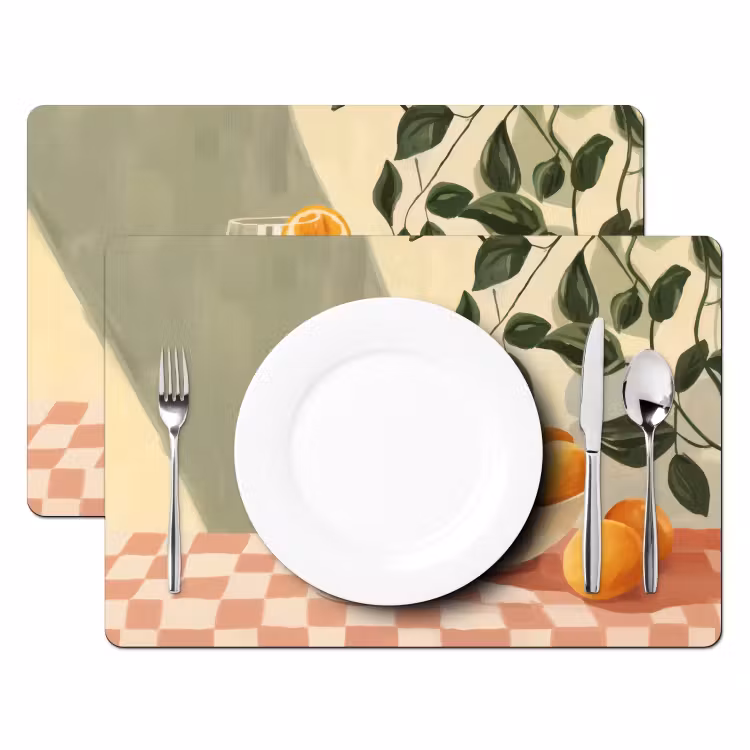 Set de table - Citrons - Verre - Nappe - Bloqué — 2