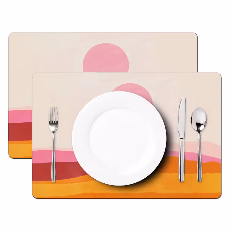 Set de table - Collines - Orange - Soleil - Abstrait — 2