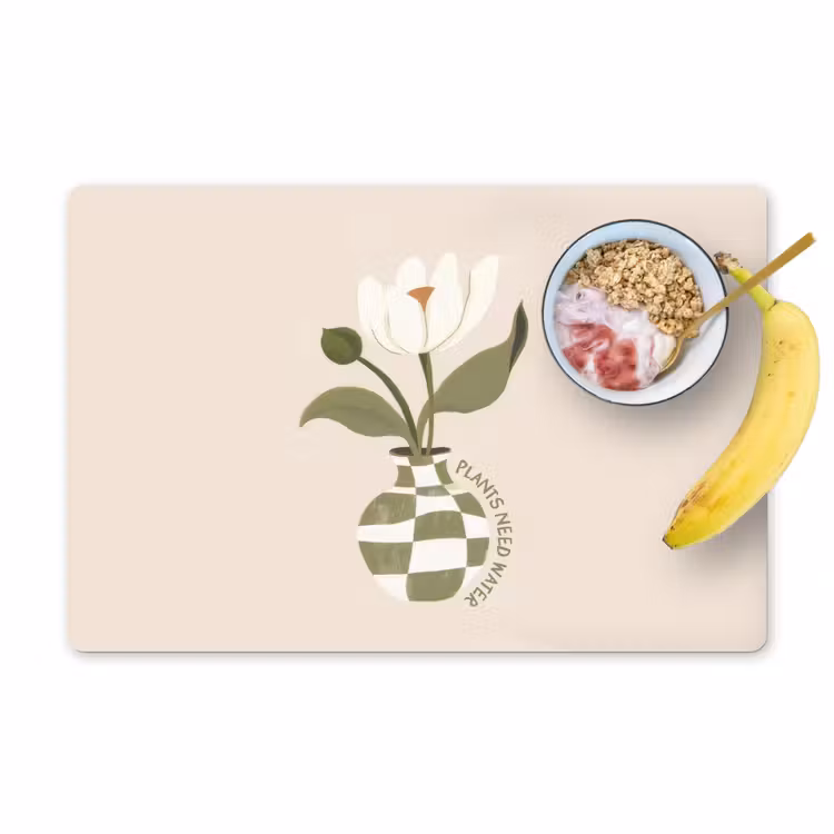 Set de table - Fleur - Blanche - Vase - Citation — 1