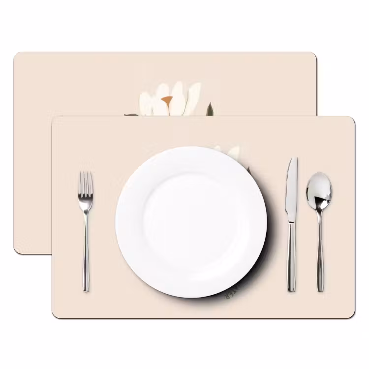 Set de table - Fleur - Blanche - Vase - Citation — 2