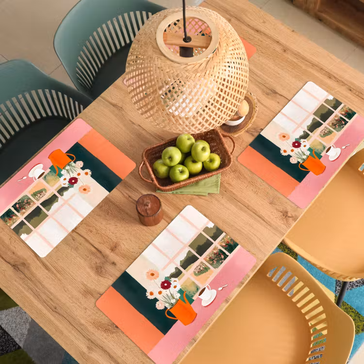 Set de table - Fleurs - Café - Fenêtre — 4