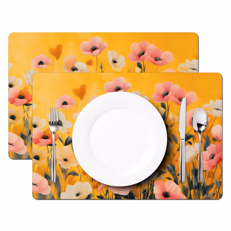 Set de table - Fleurs - Champ - Jaune — 2
