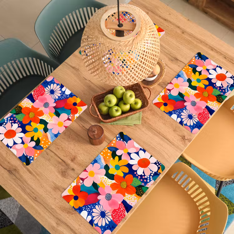 Set de table - Fleurs - Colorées - Points — 4