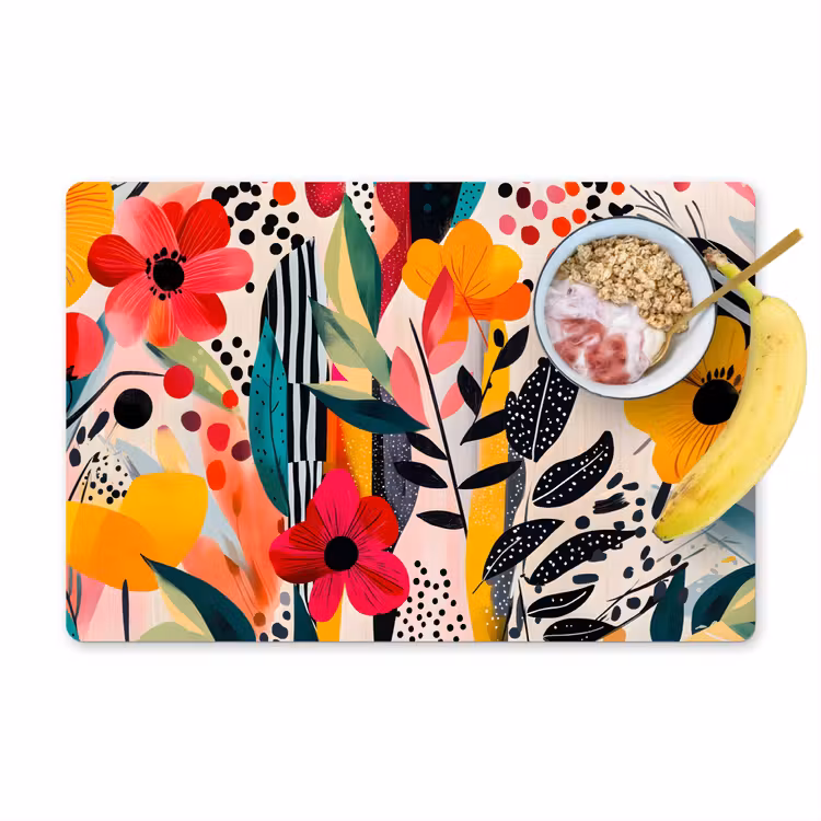 Set de table - Fleurs - Feuilles - Abstrait - Coloré — 1