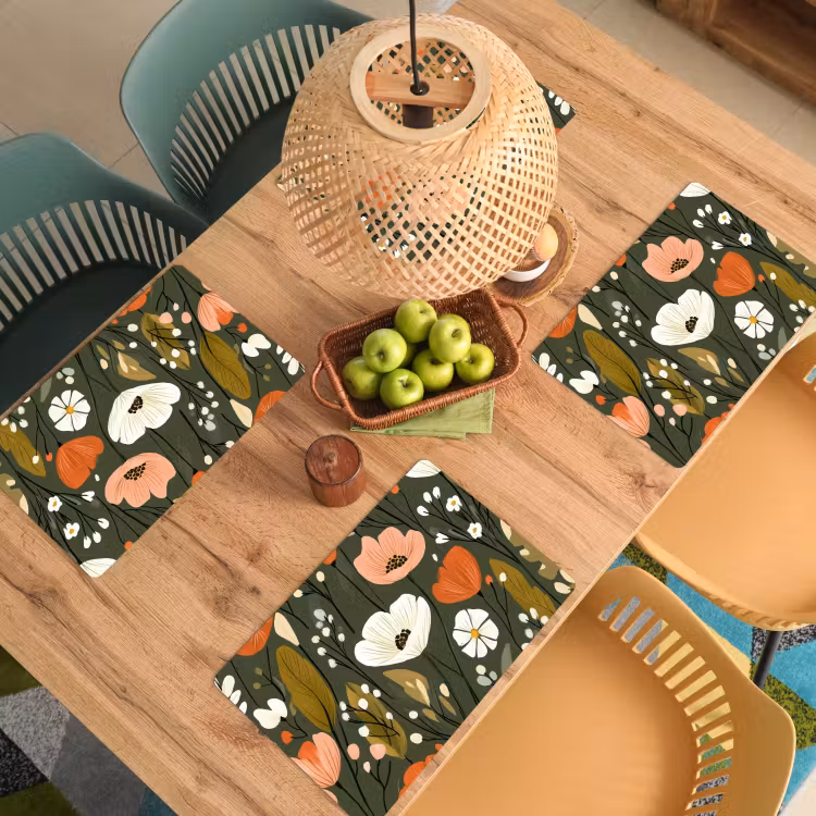 Set de table - Fleurs - Illustration - Vert — 4