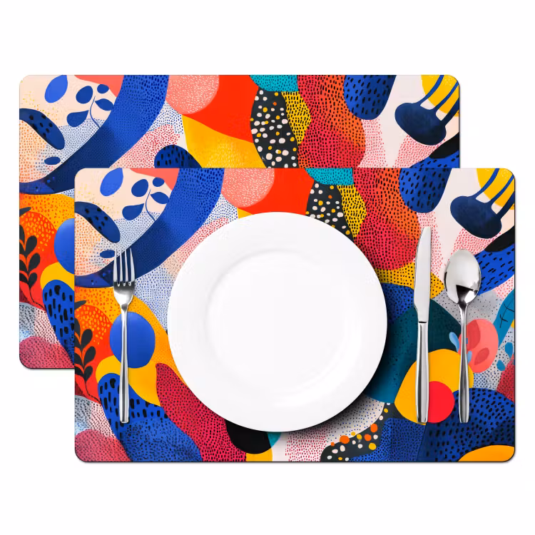 Set de table - Formes - Abstrait - Points - Bleu — 2