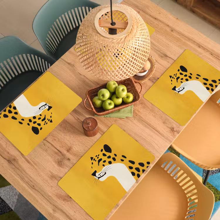 Set de table - Guépard - Illustration - Jaune — 4