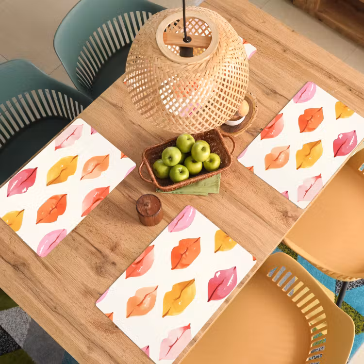 Set de table - Lèvres - colorées - brillantes — 4