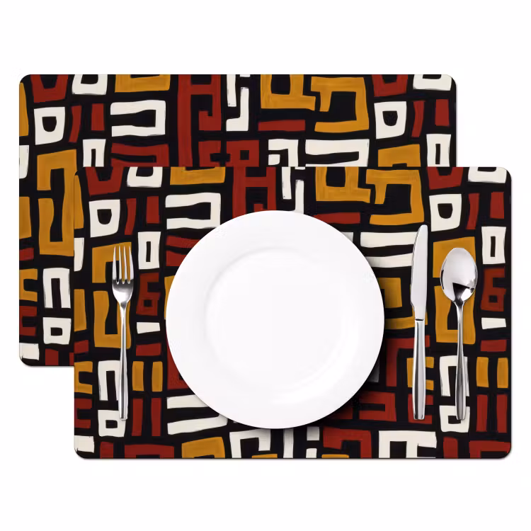 Set de table - Abstrait - Motif - Rouge — 2