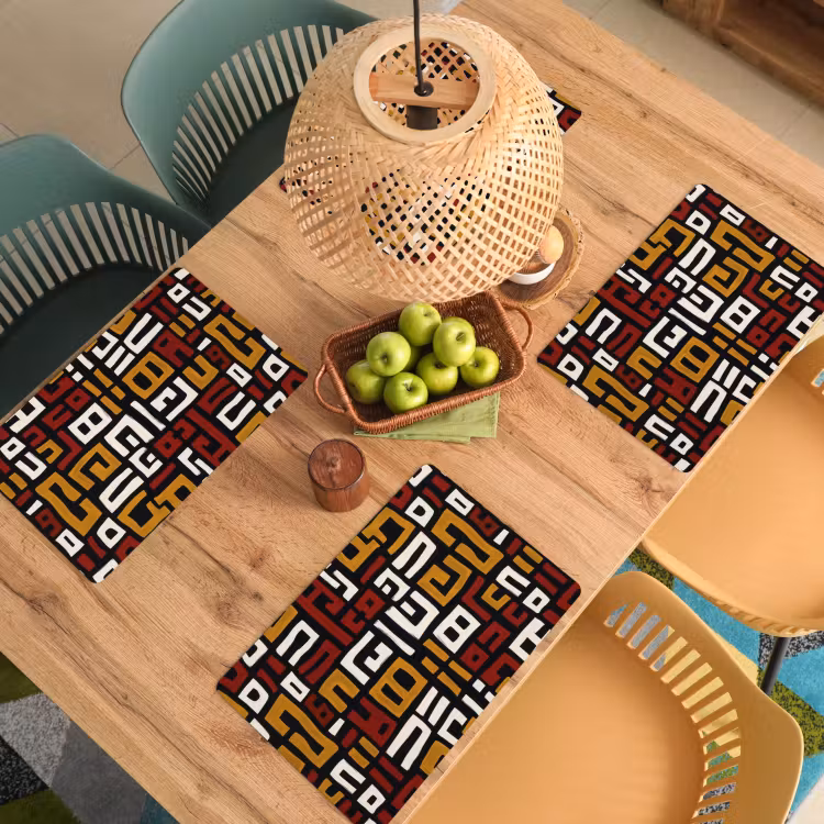 Set de table - Abstrait - Motif - Rouge — 4