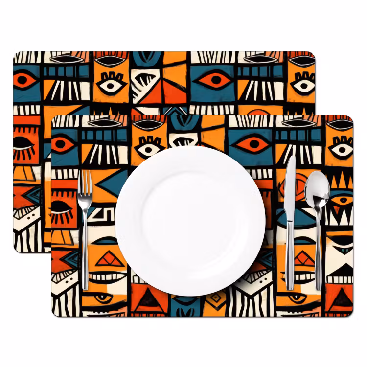 Set de table - Abstrait - Visages - Mosaïque — 2