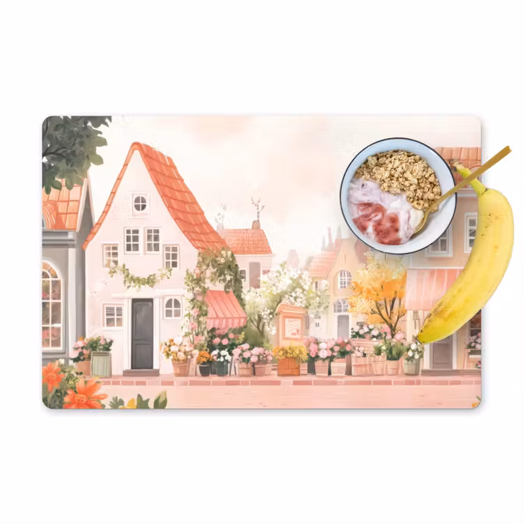Set de table - Fleurs - Maisons - Village — 1