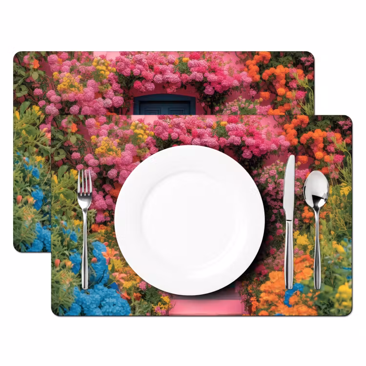 Set de table - Fleurs - Porte - Rose — 2