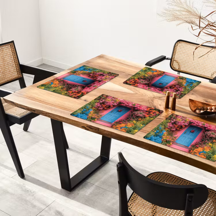 Set de table - Fleurs - Porte - Rose — 3