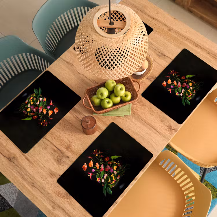 Set de table - Fleurs - vase - coloré — 4