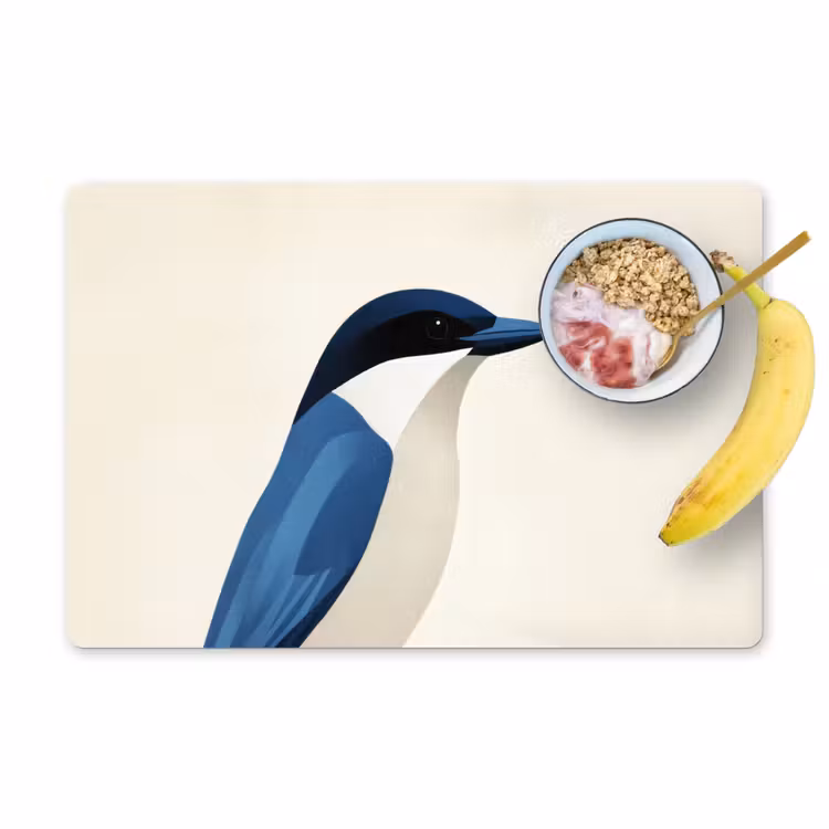 Set de table - Illustration - Bleu - Oiseau — 1