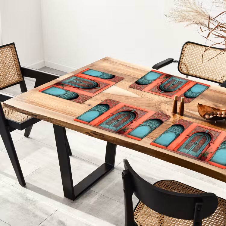 Set de table - Lanterne - Porte - Turquoise — 3